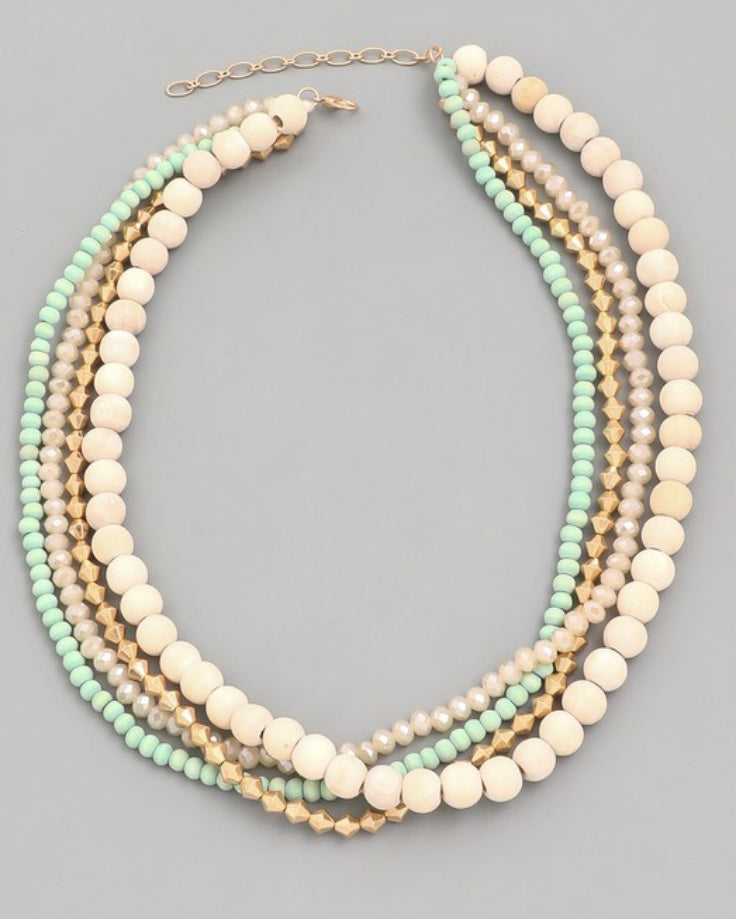 Multi Strand Beaded Necklace {2 colors}